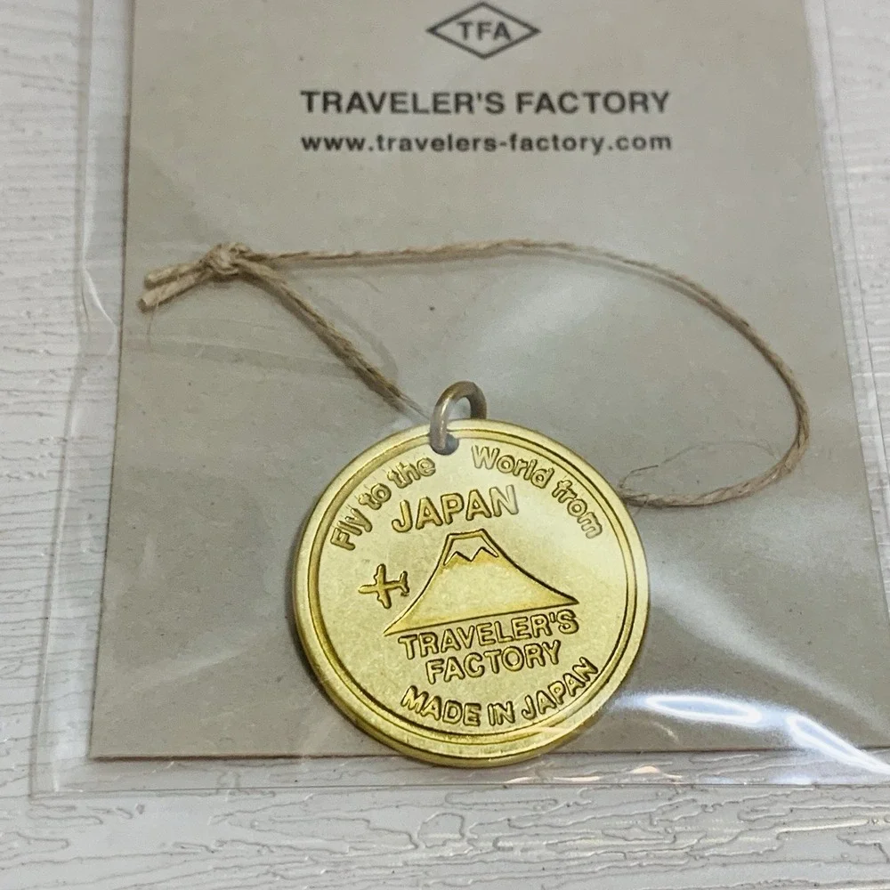 Traveler's Factory JAPAN Mt Fuji Notebook Brass Tag Charm NEW
